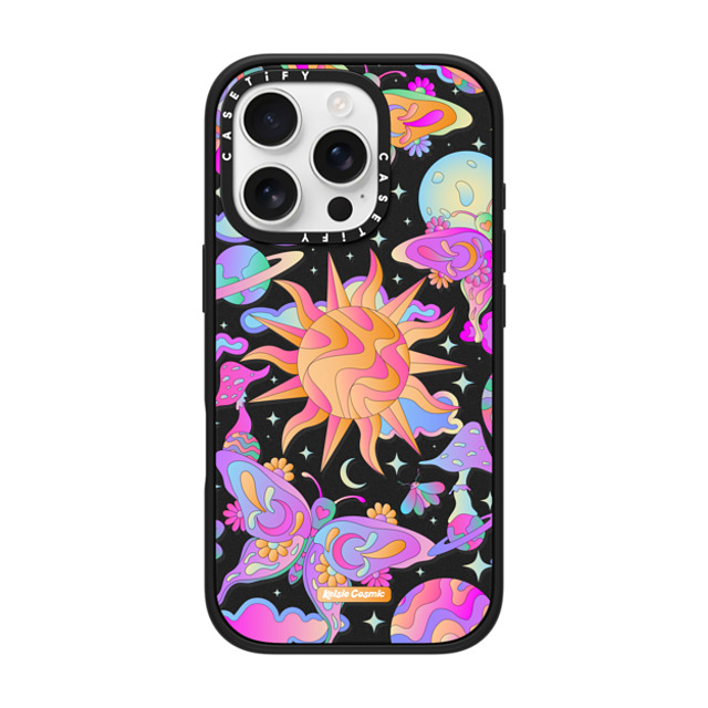 Kelsie Cosmic x CASETiFY iPhone 16 Pro ケース マットブラック インパクトケース MagSafe対応 Space Garden