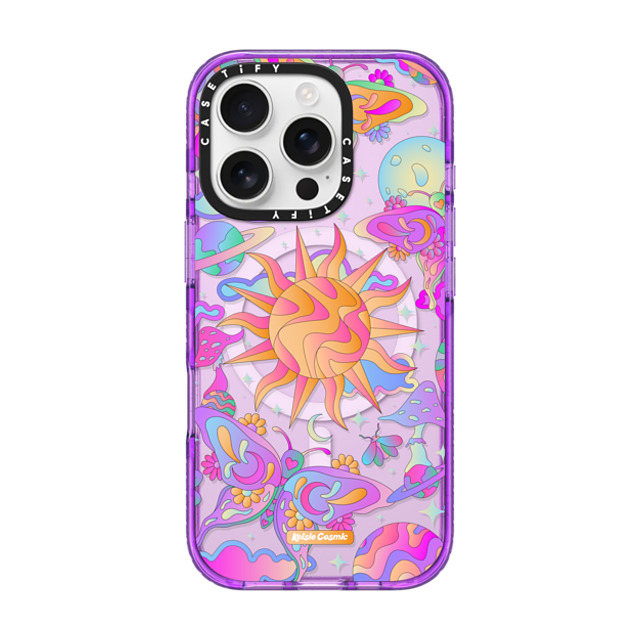 Kelsie Cosmic x CASETiFY iPhone 16 Pro Case パープル Impact Case MagSafe Compatible Space Garden Kelsie Cosmic x CASETiFY iPhone 16 Pro Case パープル Impact Case MagSafe Compatible Space Garden