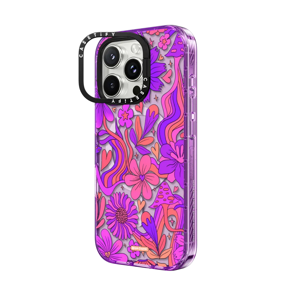 Impact Ring Stand iPhone 16 Pro Case MagSafe Compatible - Groovy Floral