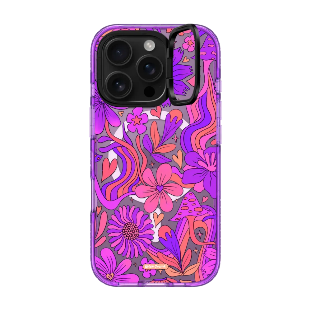 Impact Ring Stand iPhone 16 Pro Case MagSafe Compatible - Groovy Floral