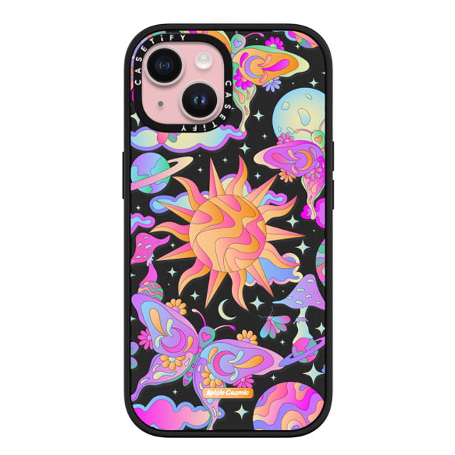 Kelsie Cosmic x CASETiFY iPhone 15 ケース マットブラック インパクトケース MagSafe対応 Space Garden