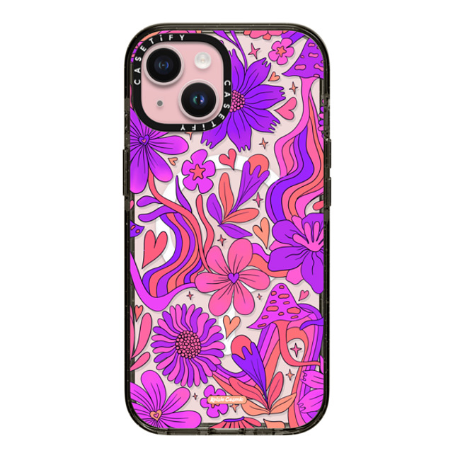 Kelsie Cosmic x CASETiFY iPhone 15 ケース Floral,Nature ブラック インパクトケース MagSafe対応 Groovy Floral Mother's Day Kelsie Cosmic x CASETiFY iPhone 15 ケース Floral,Nature ブラック インパクトケース MagSafe対応 Groovy Floral Mother's Day