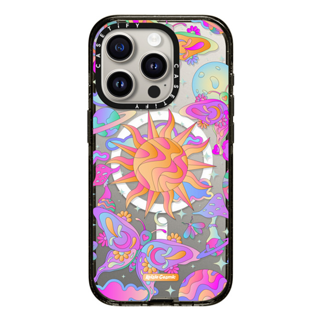 Kelsie Cosmic x CASETiFY iPhone 15 Pro ケース ブラック インパクトケース MagSafe対応 Space Garden