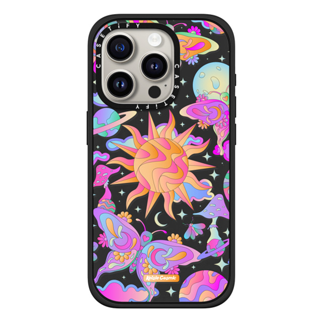 Kelsie Cosmic x CASETiFY iPhone 15 Pro ケース マットブラック インパクトケース MagSafe対応 Space Garden