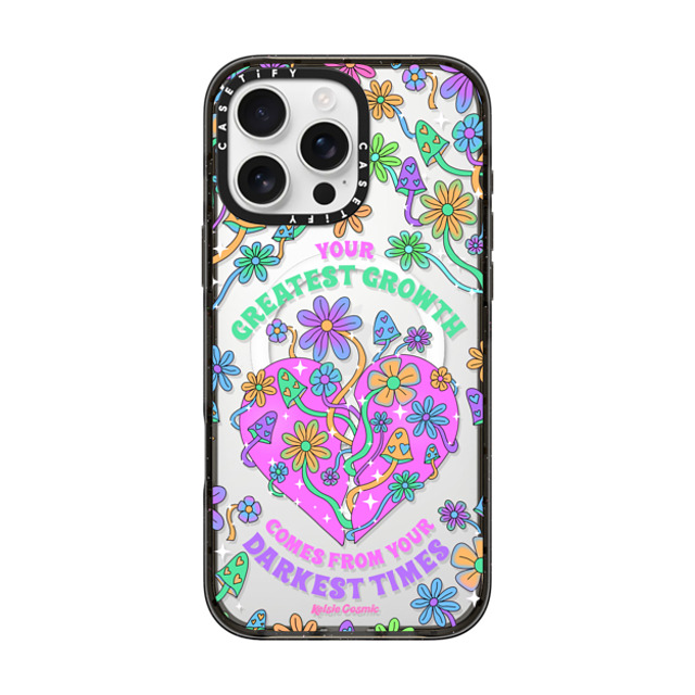 Kelsie Cosmic x CASETiFY iPhone 16 Pro Max ケース Floral,Quote ブラック インパクトケース MagSafe対応 Your Greatest Growth by Kelsie Cosmic Father's Day Kelsie Cosmic x CASETiFY iPhone 16 Pro Max ケース Floral,Quote ブラック インパクトケース MagSafe対応 Your Greatest Growth by Kelsie Cosmic Father's Day