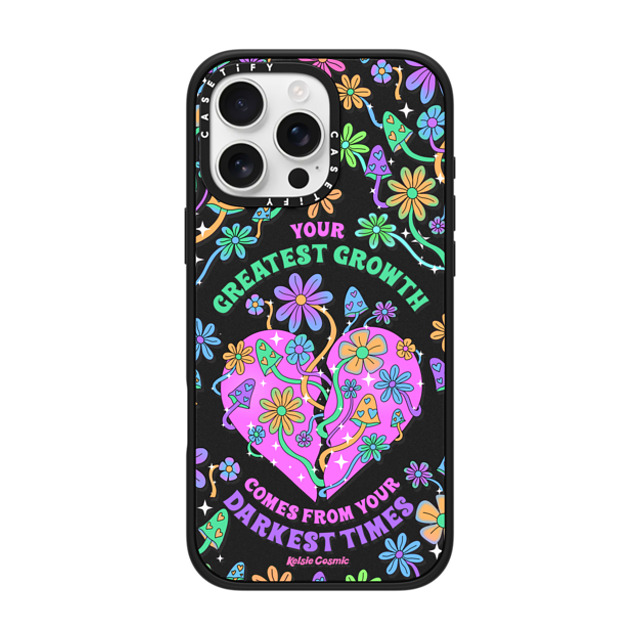 Kelsie Cosmic x CASETiFY iPhone 16 Pro Max ケース Floral,Quote マットブラック インパクトケース MagSafe対応 Your Greatest Growth by Kelsie Cosmic Father's Day Kelsie Cosmic x CASETiFY iPhone 16 Pro Max ケース Floral,Quote マットブラック インパクトケース MagSafe対応 Your Greatest Growth by Kelsie Cosmic Father's Day