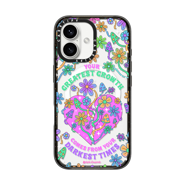 Kelsie Cosmic x CASETiFY iPhone 16 ケース Floral,Quote ブラック インパクトケース MagSafe対応 Your Greatest Growth by Kelsie Cosmic Father's Day Kelsie Cosmic x CASETiFY iPhone 16 ケース Floral,Quote ブラック インパクトケース MagSafe対応 Your Greatest Growth by Kelsie Cosmic Father's Day