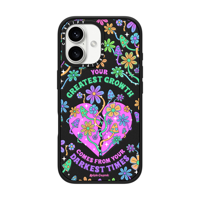 Kelsie Cosmic x CASETiFY iPhone 16 Case Floral,Quote Matte Black Impact Case MagSafe Compatible Your Greatest Growth by Kelsie Cosmic Mother's Day Kelsie Cosmic x CASETiFY iPhone 16 Case Floral,Quote Matte Black Impact Case MagSafe Compatible Your Greatest Growth by Kelsie Cosmic Mother's Day
