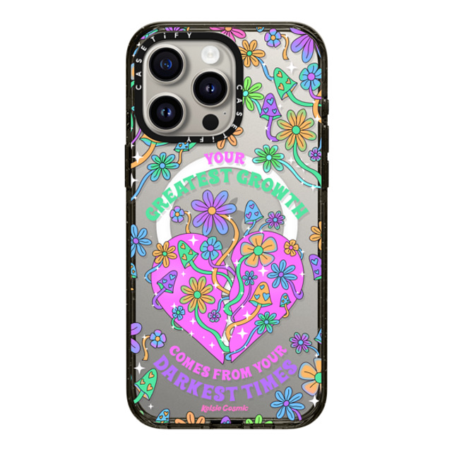Kelsie Cosmic x CASETiFY iPhone 15 Pro Max ケース Floral,Quote ブラック インパクトケース MagSafe対応 Your Greatest Growth by Kelsie Cosmic Father's Day Kelsie Cosmic x CASETiFY iPhone 15 Pro Max ケース Floral,Quote ブラック インパクトケース MagSafe対応 Your Greatest Growth by Kelsie Cosmic Father's Day