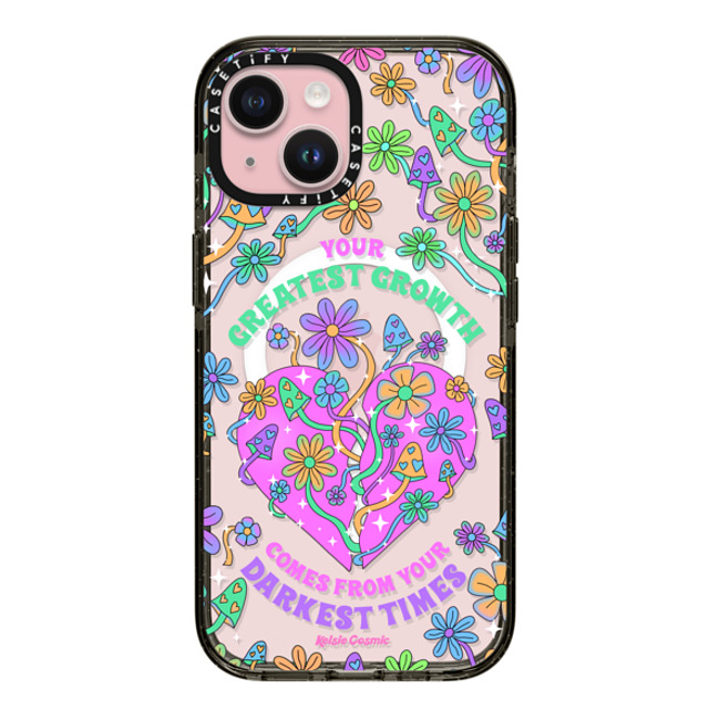 Kelsie Cosmic x CASETiFY iPhone 15 Case Floral,Quote Black Impact Case MagSafe Compatible Your Greatest Growth by Kelsie Cosmic Mother's Day Kelsie Cosmic x CASETiFY iPhone 15 Case Floral,Quote Black Impact Case MagSafe Compatible Your Greatest Growth by Kelsie Cosmic Mother's Day