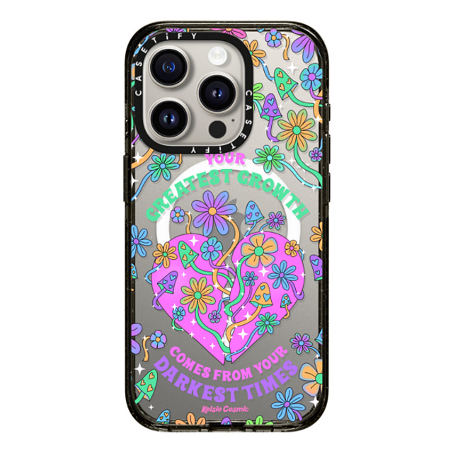 Kelsie Cosmic x CASETiFY iPhone 15 Pro Case Floral,Quote Black Impact Case MagSafe Compatible Your Greatest Growth by Kelsie Cosmic Mother's Day Kelsie Cosmic x CASETiFY iPhone 15 Pro Case Floral,Quote Black Impact Case MagSafe Compatible Your Greatest Growth by Kelsie Cosmic Mother's Day
