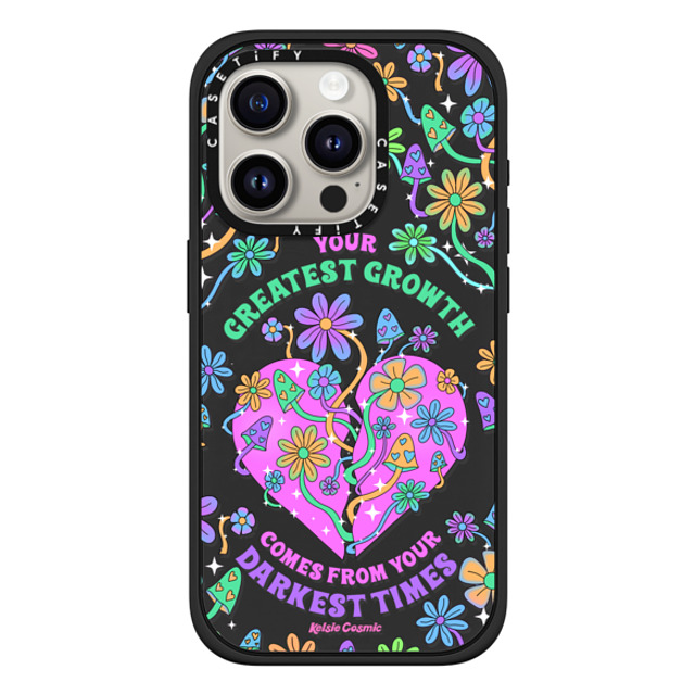 Kelsie Cosmic x CASETiFY iPhone 15 Pro Case Floral,Quote マットブラック Impact Case MagSafe Compatible Your Greatest Growth by Kelsie Cosmic Mother's Day Kelsie Cosmic x CASETiFY iPhone 15 Pro Case Floral,Quote マットブラック Impact Case MagSafe Compatible Your Greatest Growth by Kelsie Cosmic Mother's Day