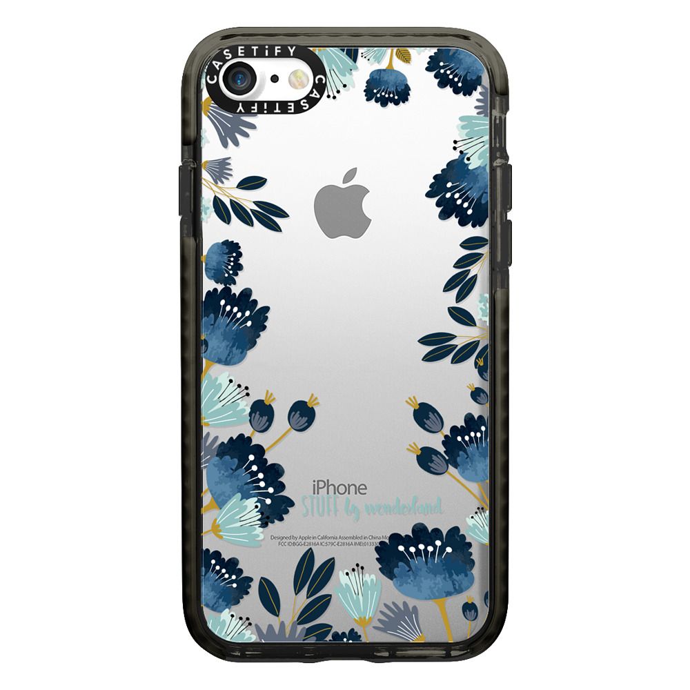 Blue Flowers Transparent iPhone Case – CASETiFY