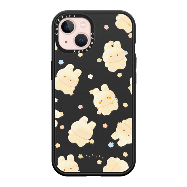 HAPPYYU x CASETiFY iPhone 13 ケース マットブラック インパクトケース MagSafe対応 Happy Bunny