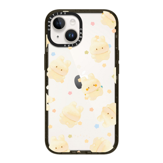 HAPPYYU x CASETiFY iPhone 14 ケース ブラック インパクトケース Happy Bunny