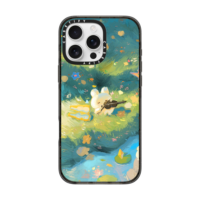 HAPPYYU x CASETiFY iPhone 16 Pro Max ケース Bunny,Cartoon ブラック インパクトケース MagSafe対応 Serene Day Father's Day HAPPYYU x CASETiFY iPhone 16 Pro Max ケース Bunny,Cartoon ブラック インパクトケース MagSafe対応 Serene Day Father's Day