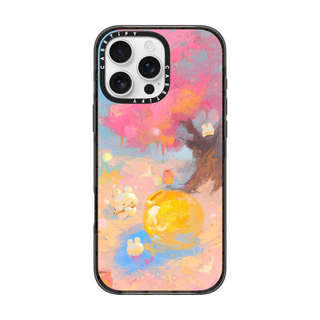 HAPPYYU x CASETiFY iPhone 16 Pro Max ケース Bunny,Cartoon ブラック インパクトケース Tranquil Village Back to School HAPPYYU x CASETiFY iPhone 16 Pro Max ケース Bunny,Cartoon ブラック インパクトケース Tranquil Village Back to School