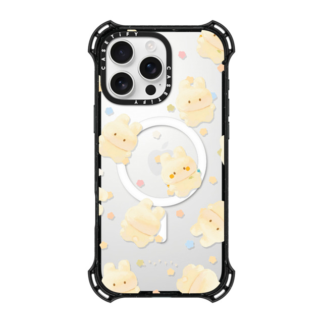 HAPPYYU x CASETiFY iPhone 16 Pro Max ケース ブラック バウンスケース Happy Bunny