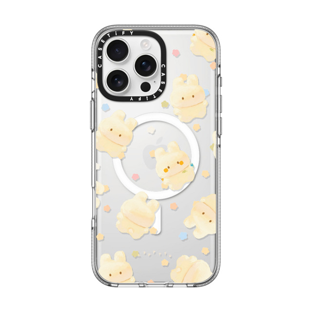 HAPPYYU x CASETiFY iPhone 16 Pro Max ケース クリア クリア ケース MagSafe対応 Happy Bunny