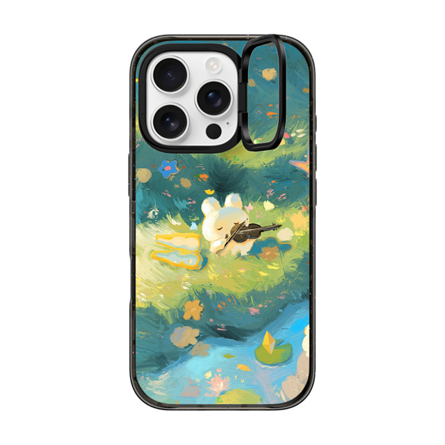 HAPPYYU x CASETiFY iPhone 16 Pro ケース Bunny,Cartoon ブラック インパクトリングスタンドケース MagSafe対応 Serene Day Father's Day HAPPYYU x CASETiFY iPhone 16 Pro ケース Bunny,Cartoon ブラック インパクトリングスタンドケース MagSafe対応 Serene Day Father's Day