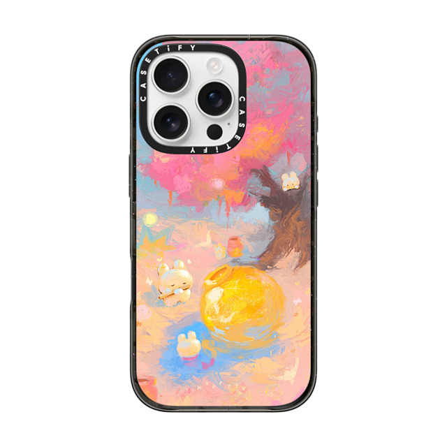 HAPPYYU x CASETiFY iPhone 16 Pro ケース Bunny,Cartoon ブラック インパクトケース Tranquil Village Back to School HAPPYYU x CASETiFY iPhone 16 Pro ケース Bunny,Cartoon ブラック インパクトケース Tranquil Village Back to School