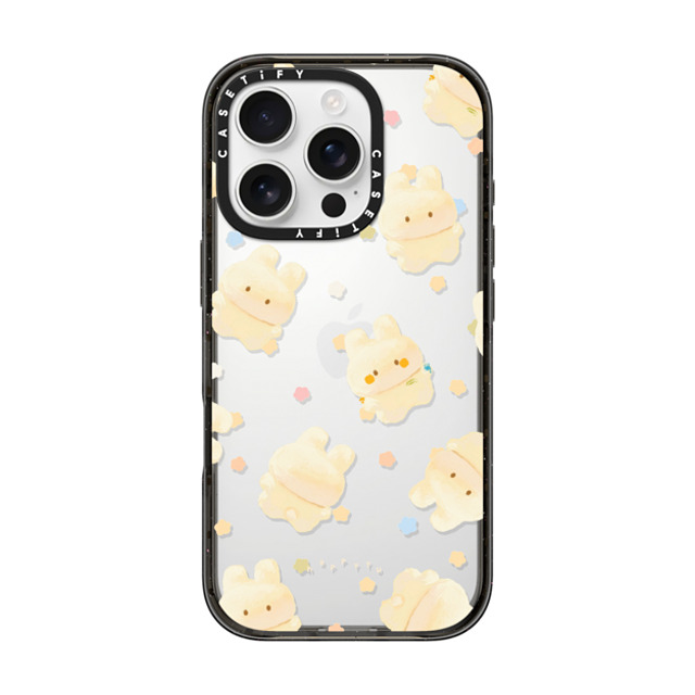HAPPYYU x CASETiFY iPhone 16 Pro ケース ブラック インパクトケース Happy Bunny