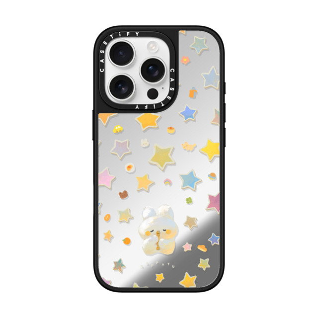 HAPPYYU x CASETiFY iPhone 16 Pro Case Silver on Black ミラーケース MagSafe対応 Star Melody HAPPYYU x CASETiFY iPhone 16 Pro Case Silver on Black ミラーケース MagSafe対応 Star Melody