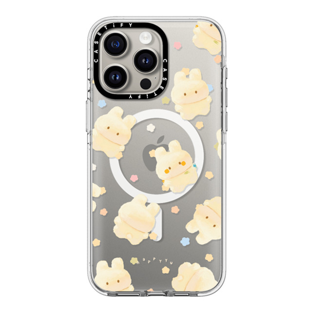 HAPPYYU x CASETiFY iPhone 15 Pro Max ケース クリア クリア ケース MagSafe対応 Happy Bunny