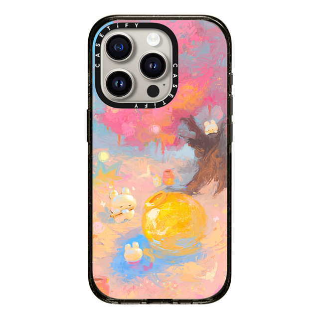 HAPPYYU x CASETiFY iPhone 15 Pro ケース Bunny,Cartoon ブラック インパクトケース MagSafe対応 Tranquil Village Back to School HAPPYYU x CASETiFY iPhone 15 Pro ケース Bunny,Cartoon ブラック インパクトケース MagSafe対応 Tranquil Village Back to School