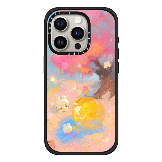 HAPPYYU x CASETiFY iPhone 15 Pro ケース Bunny,Cartoon マットブラック インパクトケース MagSafe対応 Tranquil Village Back to School HAPPYYU x CASETiFY iPhone 15 Pro ケース Bunny,Cartoon マットブラック インパクトケース MagSafe対応 Tranquil Village Back to School