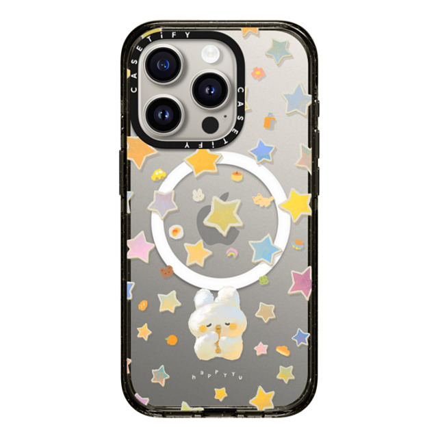 HAPPYYU x CASETiFY iPhone 15 Pro ケース ブラック インパクトケース MagSafe対応 Star Melody