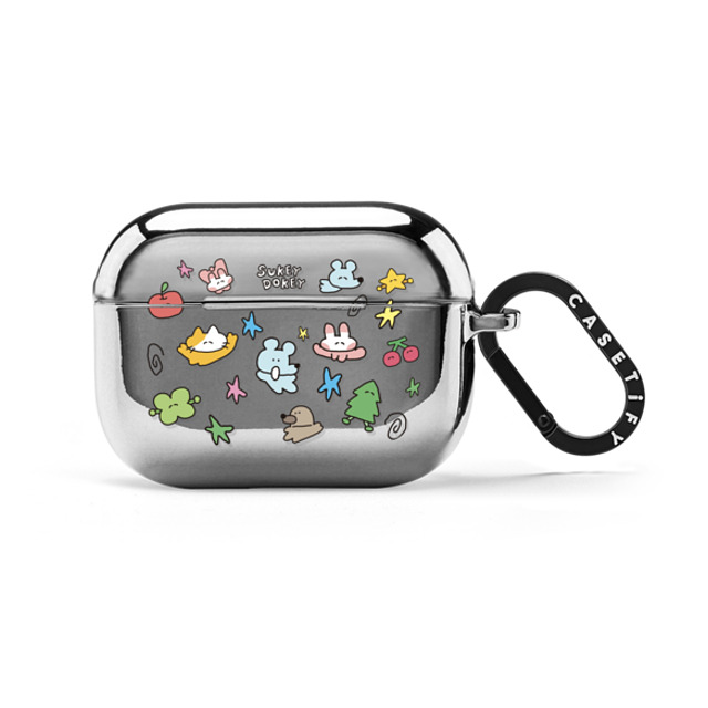 sukeydokey x CASETiFY AirPods Pro 2 シルバー ミラー ケース Sukeydokey Mini Mates Earbuds Case Mother's Day sukeydokey x CASETiFY AirPods Pro 2 シルバー ミラー ケース Sukeydokey Mini Mates Earbuds Case Mother's Day