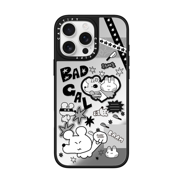 sukeydokey x CASETiFY iPhone 16 Pro Max ケース Silver on Black ミラーケース MagSafe対応 Sukeydokey Bad Gal Phone Case Father's Day sukeydokey x CASETiFY iPhone 16 Pro Max ケース Silver on Black ミラーケース MagSafe対応 Sukeydokey Bad Gal Phone Case Father's Day