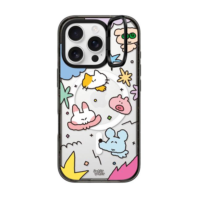 sukeydokey x CASETiFY iPhone 16 Pro ケース ブラック インパクトリングスタンドケース MagSafe対応 Sukeydokey Mini Mates Phone Case Back to School sukeydokey x CASETiFY iPhone 16 Pro ケース ブラック インパクトリングスタンドケース MagSafe対応 Sukeydokey Mini Mates Phone Case Back to School