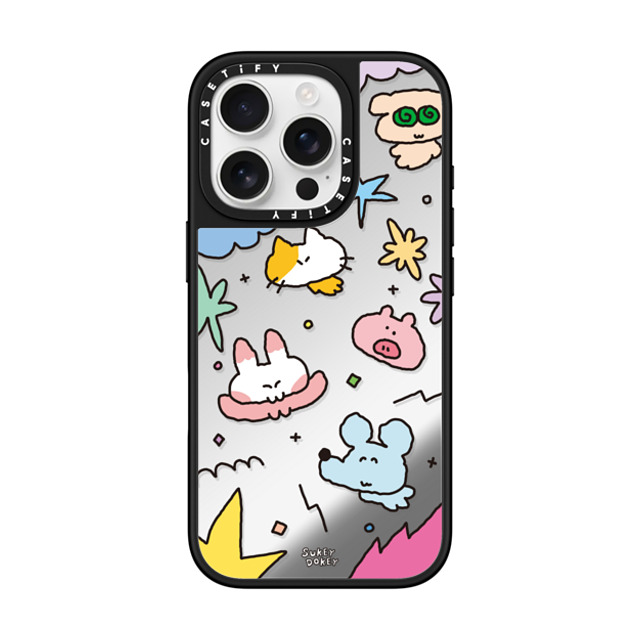 sukeydokey x CASETiFY iPhone 16 Pro Case Silver on Black ミラーケース MagSafe対応 Sukeydokey Mini Mates Phone Case Back to School sukeydokey x CASETiFY iPhone 16 Pro Case Silver on Black ミラーケース MagSafe対応 Sukeydokey Mini Mates Phone Case Back to School