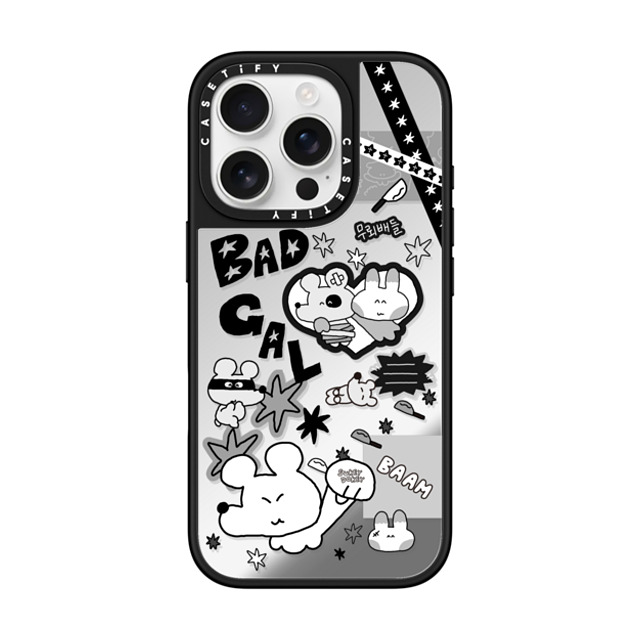 sukeydokey x CASETiFY iPhone 16 Pro ケース Silver on Black ミラーケース MagSafe対応 Sukeydokey Bad Gal Phone Case Father's Day sukeydokey x CASETiFY iPhone 16 Pro ケース Silver on Black ミラーケース MagSafe対応 Sukeydokey Bad Gal Phone Case Father's Day