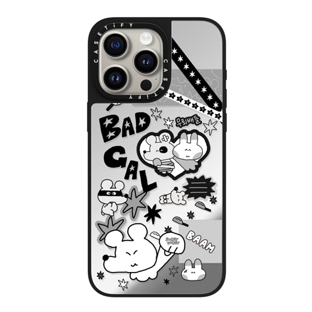 sukeydokey x CASETiFY iPhone 15 Pro Max Case Silver on Black ミラーケース MagSafe対応 Sukeydokey Bad Gal Phone Case sukeydokey x CASETiFY iPhone 15 Pro Max Case Silver on Black ミラーケース MagSafe対応 Sukeydokey Bad Gal Phone Case