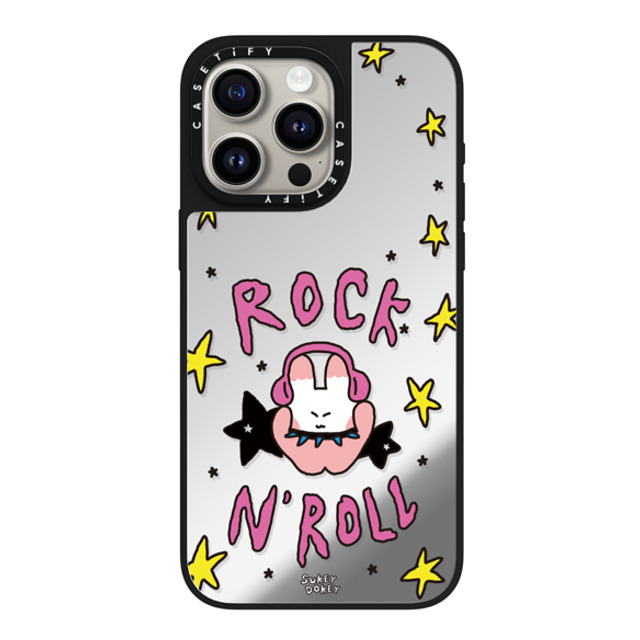 sukeydokey x CASETiFY iPhone 15 Pro Max Case Silver on Black ミラーケース MagSafe対応 Sukeydokey Rock 'n' Roll Phone Case sukeydokey x CASETiFY iPhone 15 Pro Max Case Silver on Black ミラーケース MagSafe対応 Sukeydokey Rock 'n' Roll Phone Case