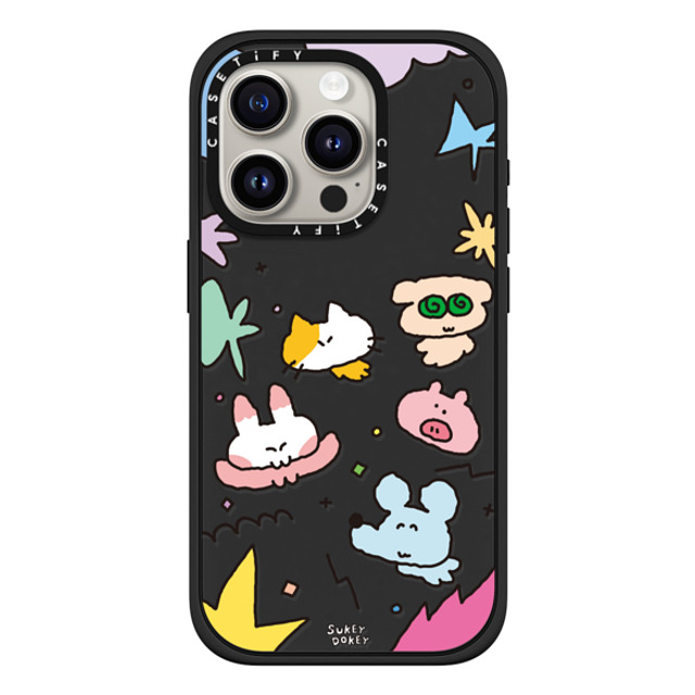 sukeydokey x CASETiFY iPhone 15 Pro Case Matte Black Impact Case MagSafe Compatible Sukeydokey Mini Mates Phone Case sukeydokey x CASETiFY iPhone 15 Pro Case Matte Black Impact Case MagSafe Compatible Sukeydokey Mini Mates Phone Case