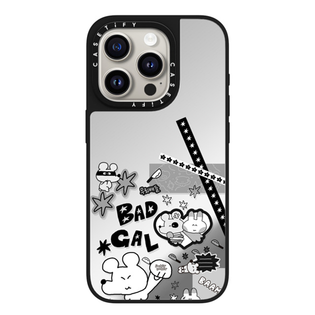 sukeydokey x CASETiFY iPhone 15 Pro Case Silver on Black ミラーケース MagSafe対応 Sukeydokey Bad Gal Phone Case sukeydokey x CASETiFY iPhone 15 Pro Case Silver on Black ミラーケース MagSafe対応 Sukeydokey Bad Gal Phone Case