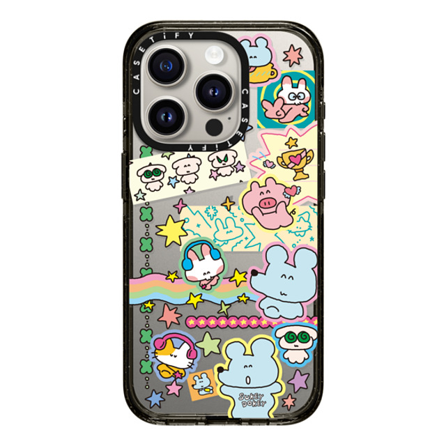 sukeydokey x CASETiFY iPhone 15 Pro ケース ブラック インパクトケース Sukeydokey Deco sticker Phone Case Back to School sukeydokey x CASETiFY iPhone 15 Pro ケース ブラック インパクトケース Sukeydokey Deco sticker Phone Case Back to School