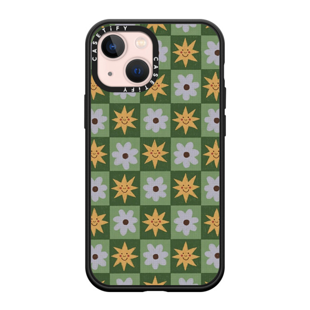 skumclub x CASETiFY iPhone 13 Mini ケース Checkered,Pattern マットブラック インパクトケース checkerboard flowers and stars Back to School skumclub x CASETiFY iPhone 13 Mini ケース Checkered,Pattern マットブラック インパクトケース checkerboard flowers and stars Back to School