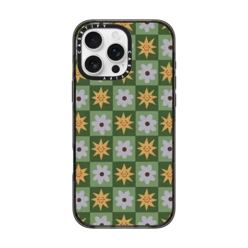 iPhone 16 Pro Max - checkerboard flowers and stars