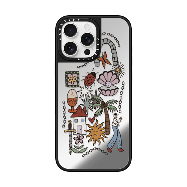 skumclub x CASETiFY iPhone 16 Pro Max Case Floral,Surrealism Silver on Black ミラーケース MagSafe対応 stickers Back to School skumclub x CASETiFY iPhone 16 Pro Max Case Floral,Surrealism Silver on Black ミラーケース MagSafe対応 stickers Back to School