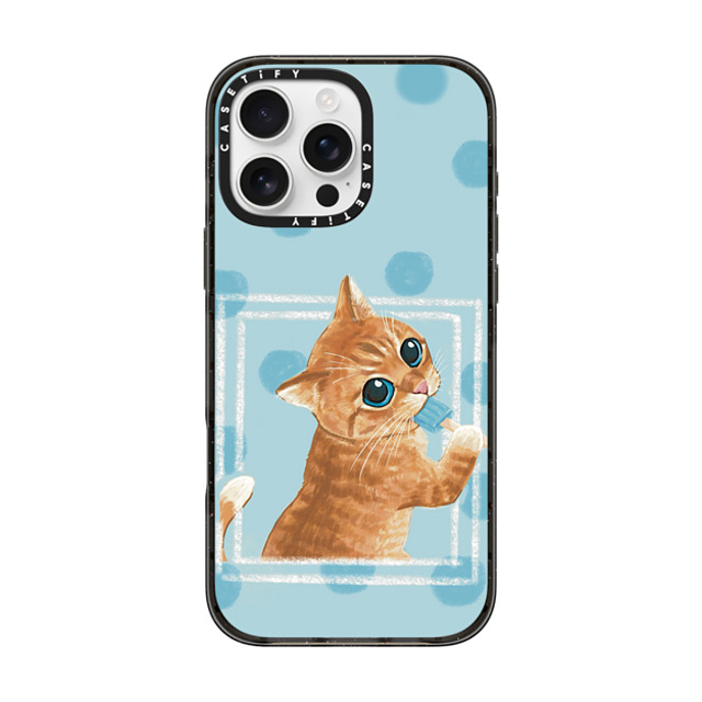 OniTatu99 x CASETiFY iPhone 16 Pro Max Case Black Impact Case Ice lolly cat OniTatu99 x CASETiFY iPhone 16 Pro Max Case Black Impact Case Ice lolly cat
