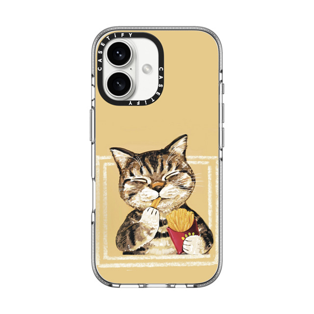 OniTatu99 x CASETiFY iPhone 16 ケース Cat,Animal クリア クリア ケース MagSafe対応 French fries cat Father's Day OniTatu99 x CASETiFY iPhone 16 ケース Cat,Animal クリア クリア ケース MagSafe対応 French fries cat Father's Day