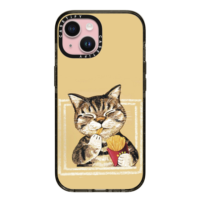 OniTatu99 x CASETiFY iPhone 15 Case Cat,Animal Black Impact Case MagSafe Compatible French fries cat Mother's Day OniTatu99 x CASETiFY iPhone 15 Case Cat,Animal Black Impact Case MagSafe Compatible French fries cat Mother's Day