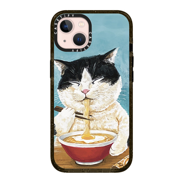 OniTatu99 x CASETiFY iPhone 13 ケース ブラック インパクトケース Ramen cat