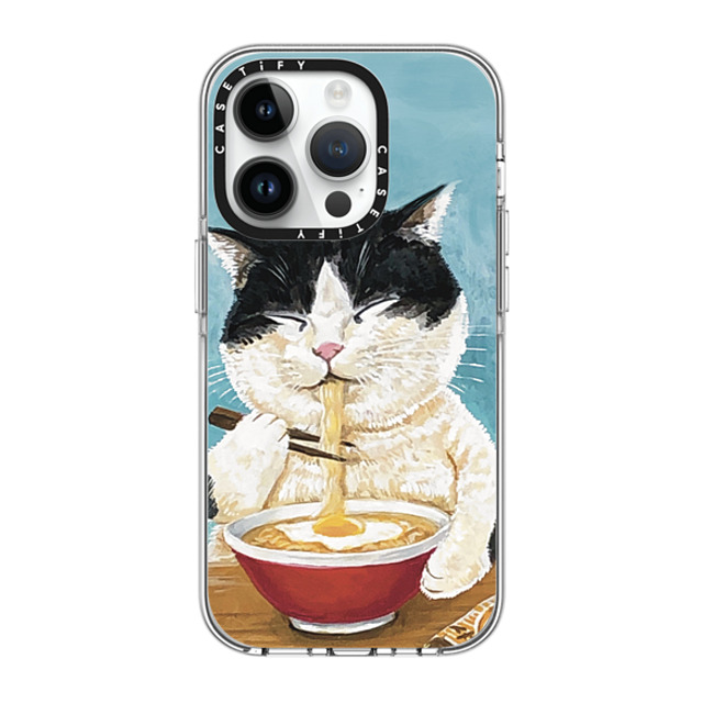 OniTatu99 x CASETiFY iPhone 14 Pro ケース クリア クリア ケース MagSafe対応 Ramen cat