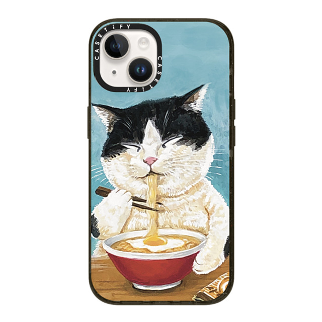 OniTatu99 x CASETiFY iPhone 14 ケース ブラック インパクトケース Ramen cat